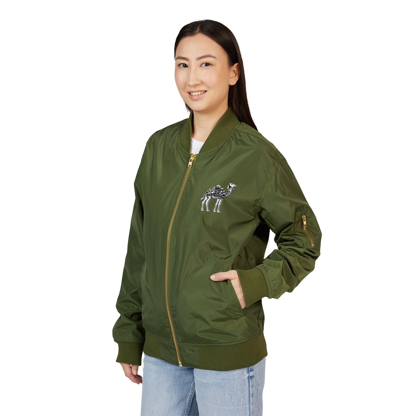 Recycled Bomber Jacket with Embroidery