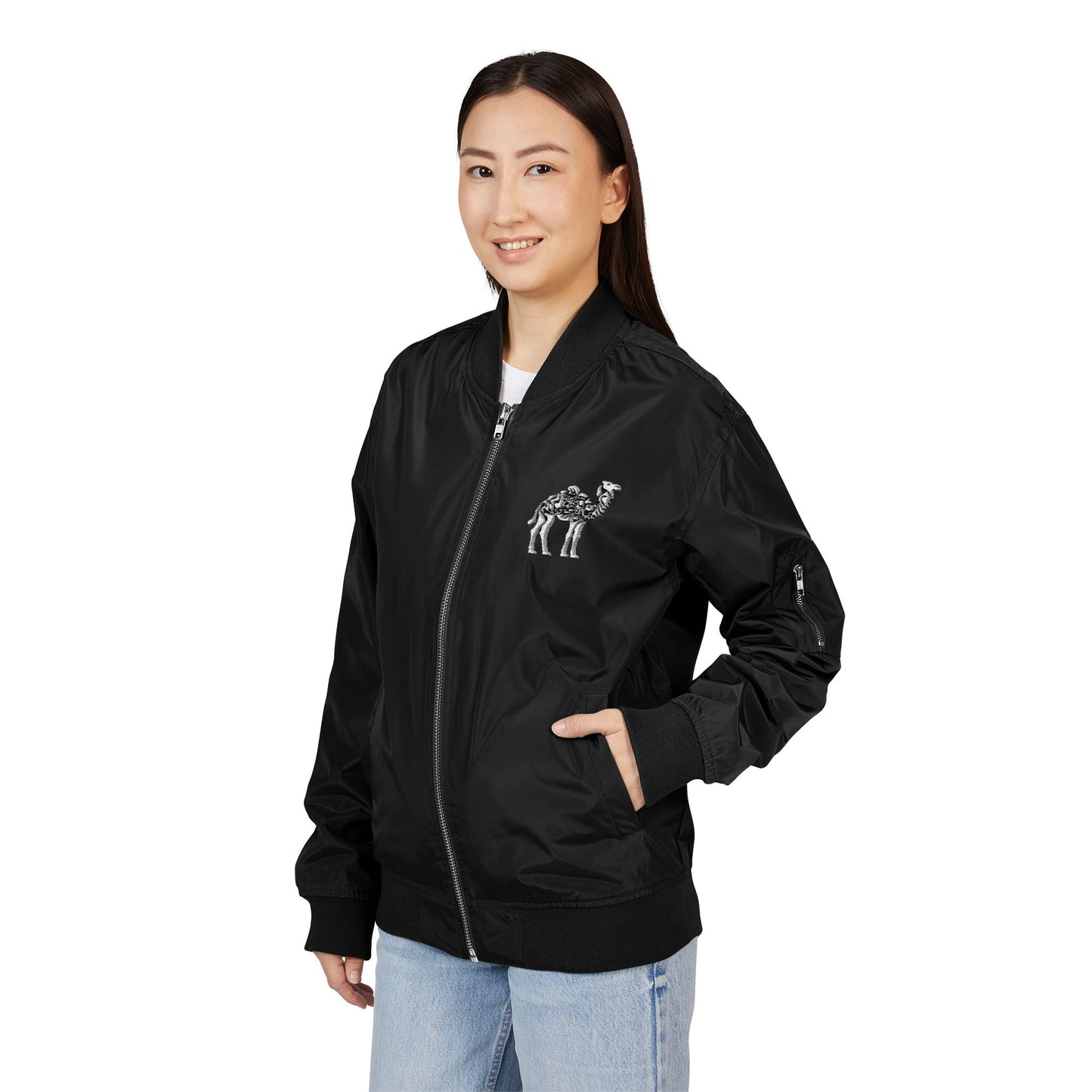 Recycled Bomber Jacket with Embroidery